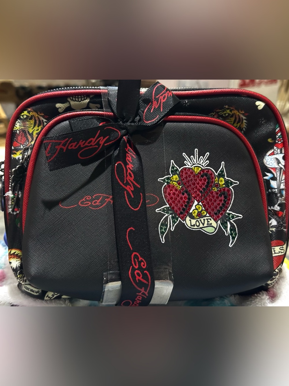Ed Hardy Set of 2 Cosmetic Case / Pouch Bags